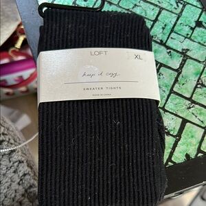 LOFT Black Sweater Tights XL
